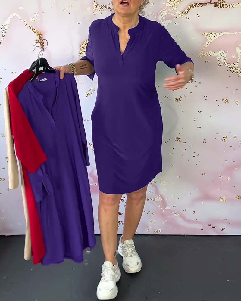 Camille – Klassisches Kleid mit V-Ausschnitt