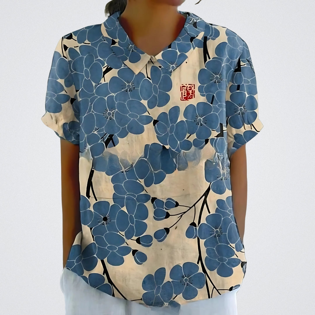 Lina | Elegante Bluse aus floralem Leinen