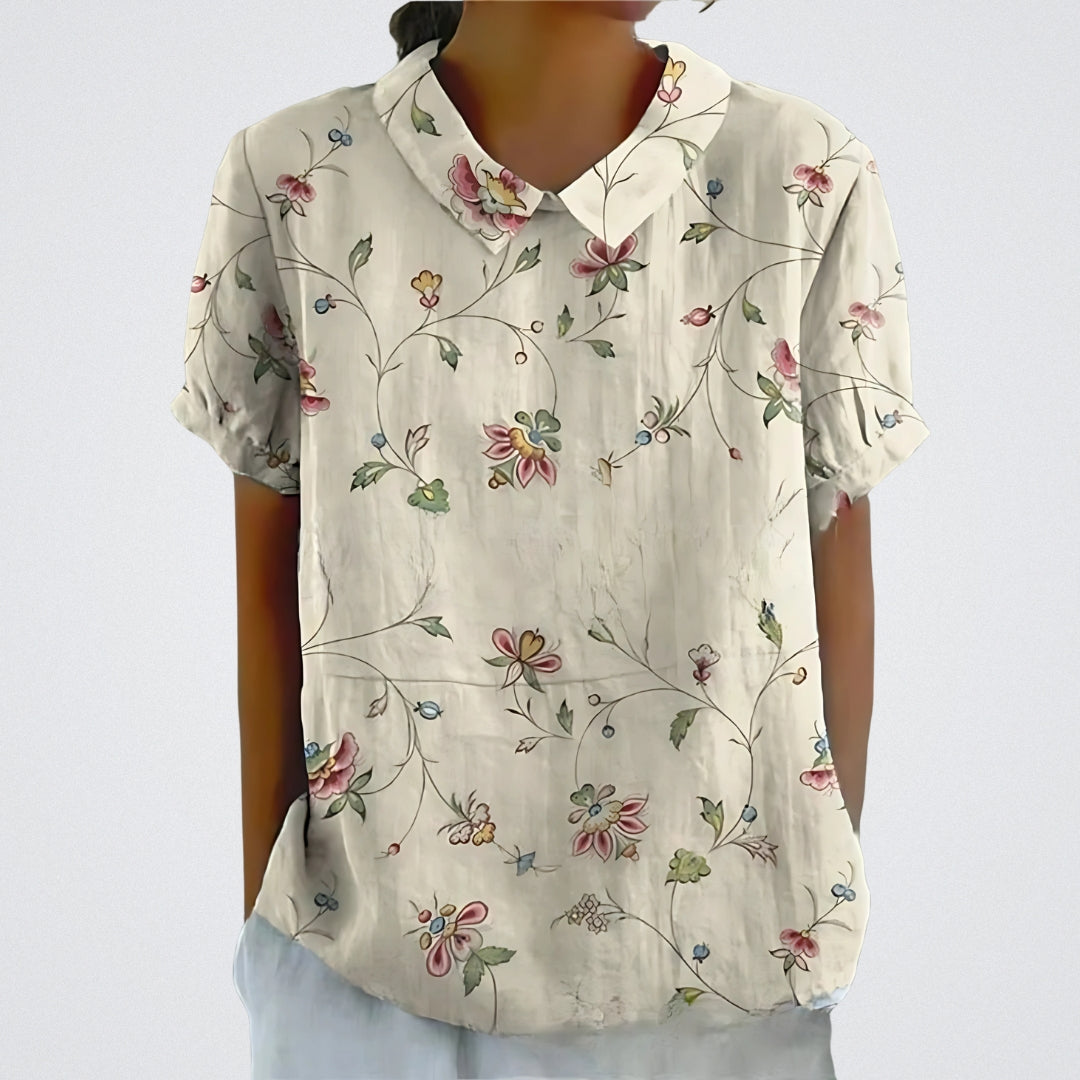 Lina | Elegante Bluse aus floralem Leinen
