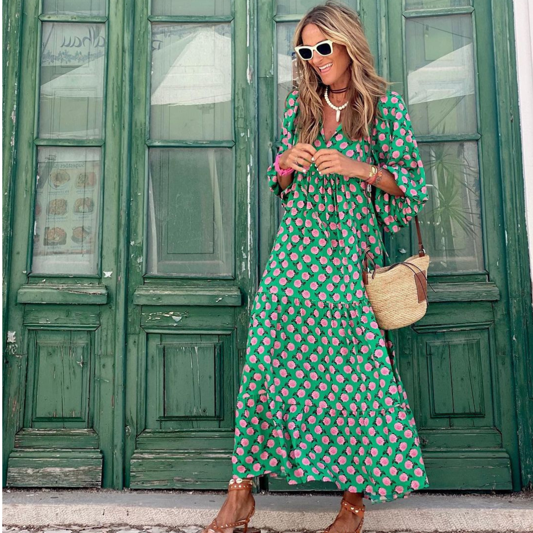 Mabel - Luftiges High-Low Kleid mit geometrischem Druck