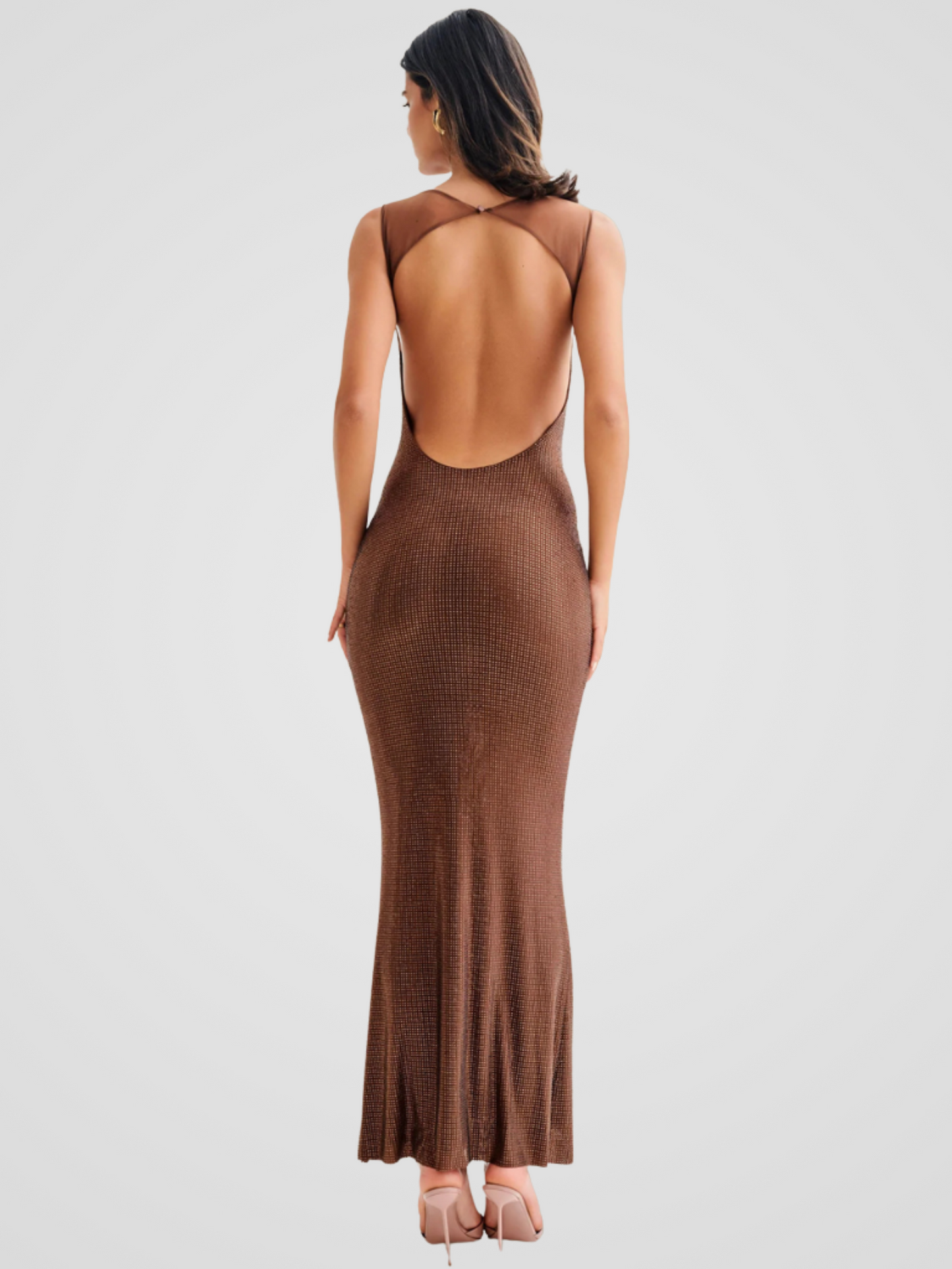 Serena | Elegantes Pailletten-Maxi-Kleid mit offenem Rücken