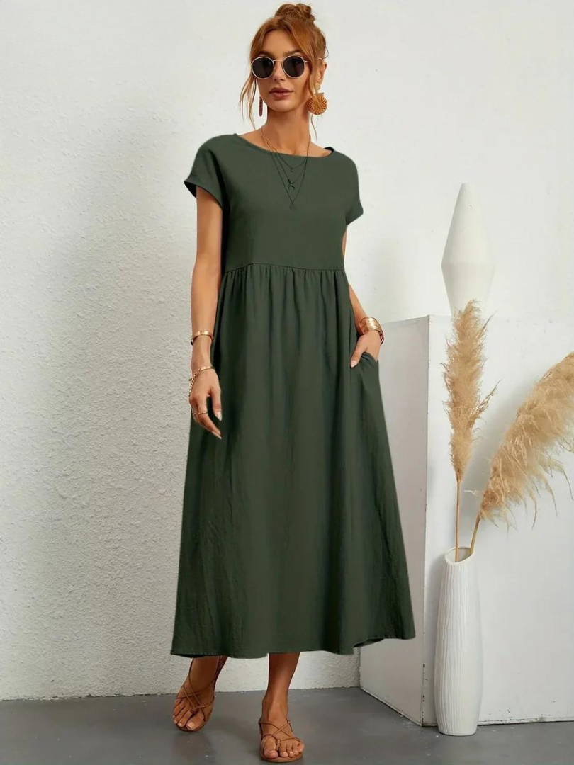 Ruby | Elegantes Kleid aus Baumwolle und Leinen
Jennifer | Elegantes Kleid aus Baumwolle und Leinen