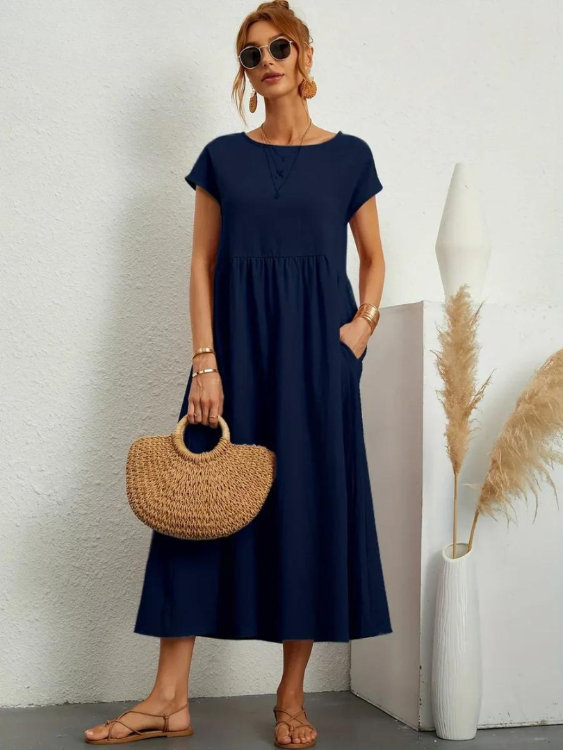 Ruby | Elegantes Kleid aus Baumwolle und Leinen
Jennifer | Elegantes Kleid aus Baumwolle und Leinen