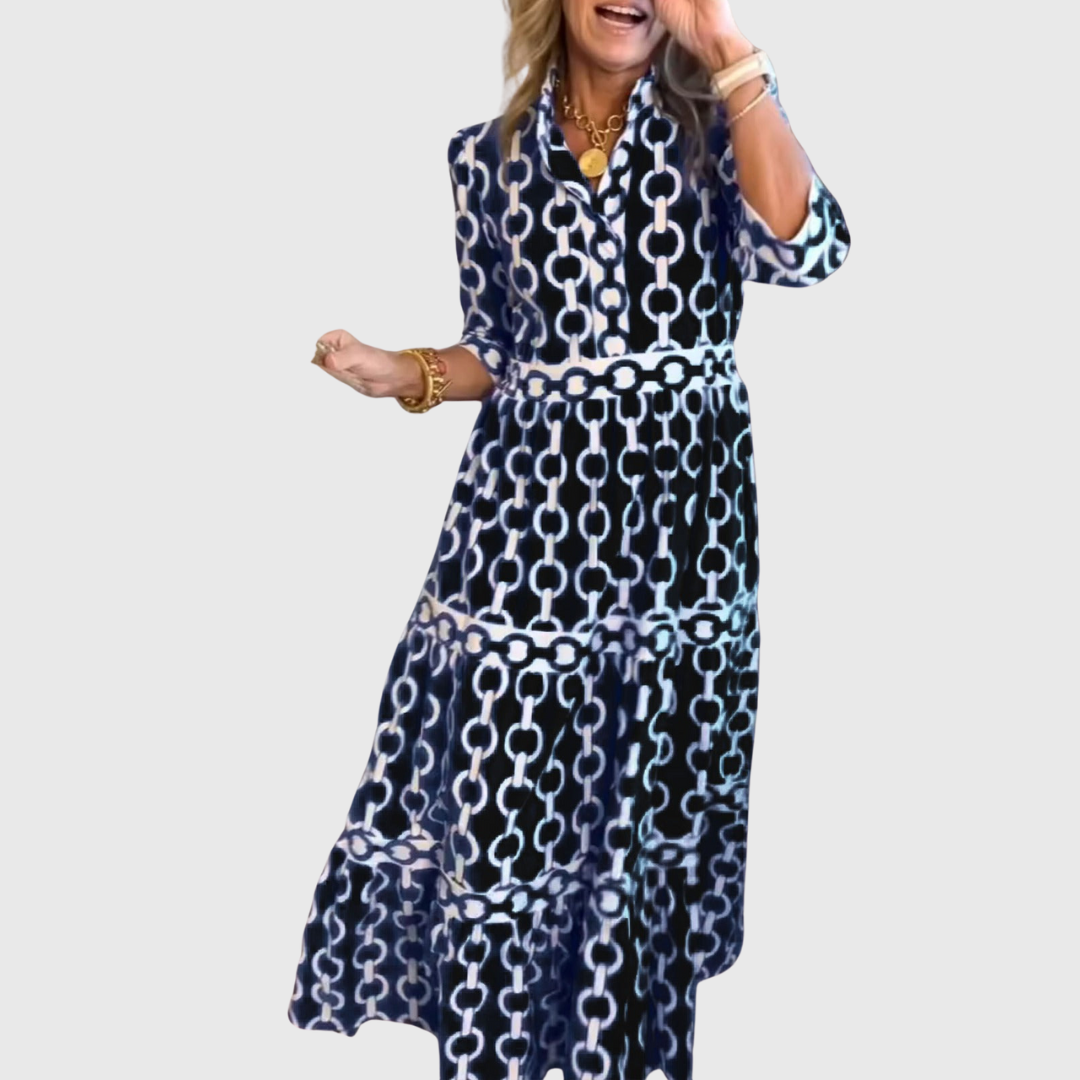 Carlotta | Kleid mediterran gemustert