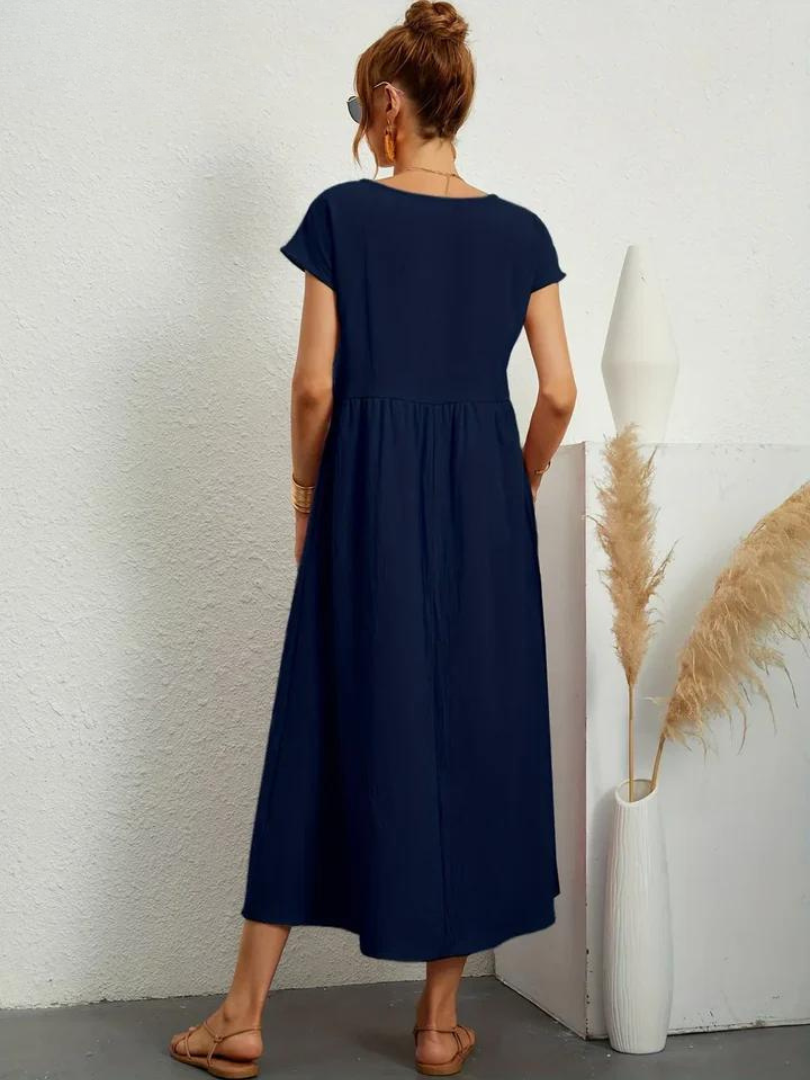 Ruby | Elegantes Kleid aus Baumwolle und Leinen
Jennifer | Elegantes Kleid aus Baumwolle und Leinen