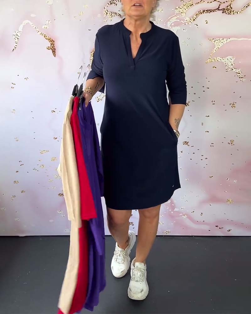 Camille – Klassisches Kleid mit V-Ausschnitt