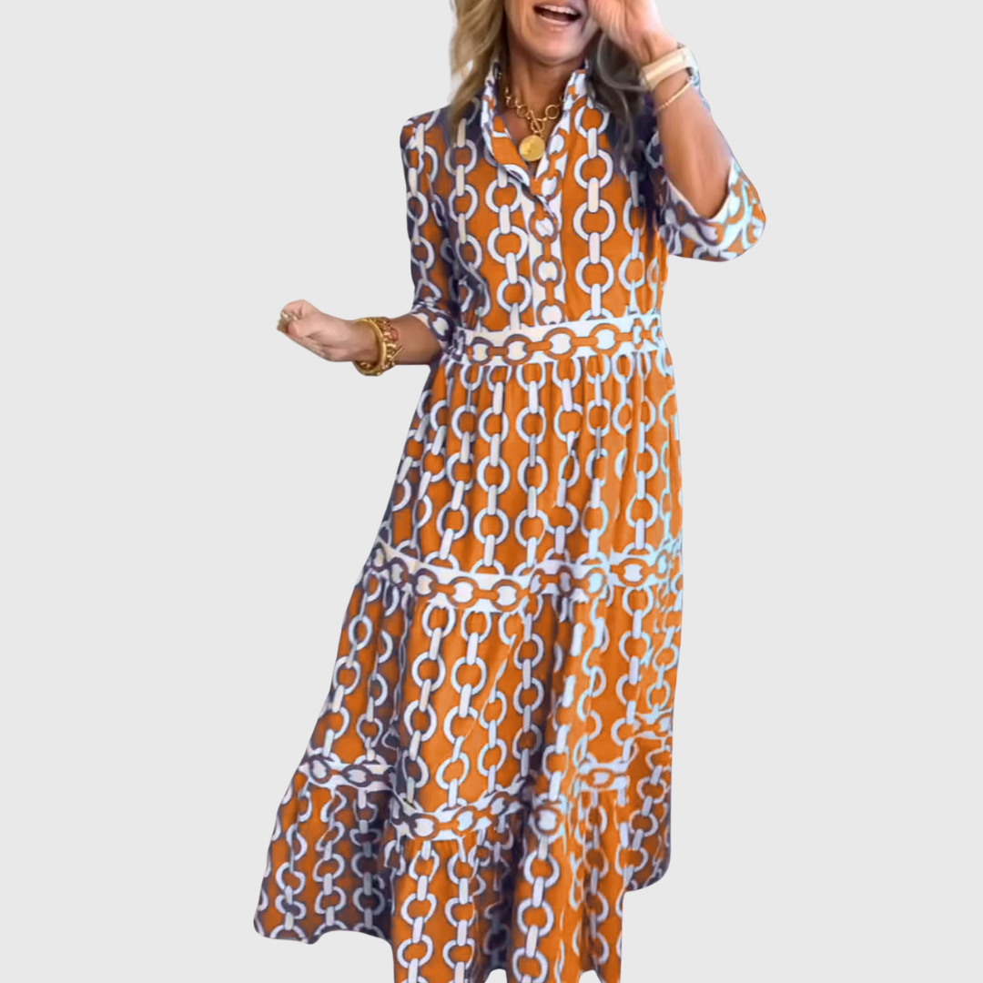 Carlotta | Kleid mediterran gemustert