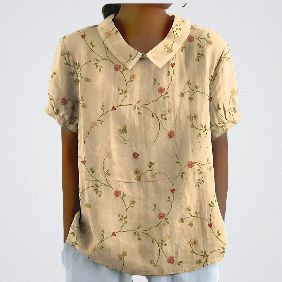 Lina | Elegante Bluse aus floralem Leinen