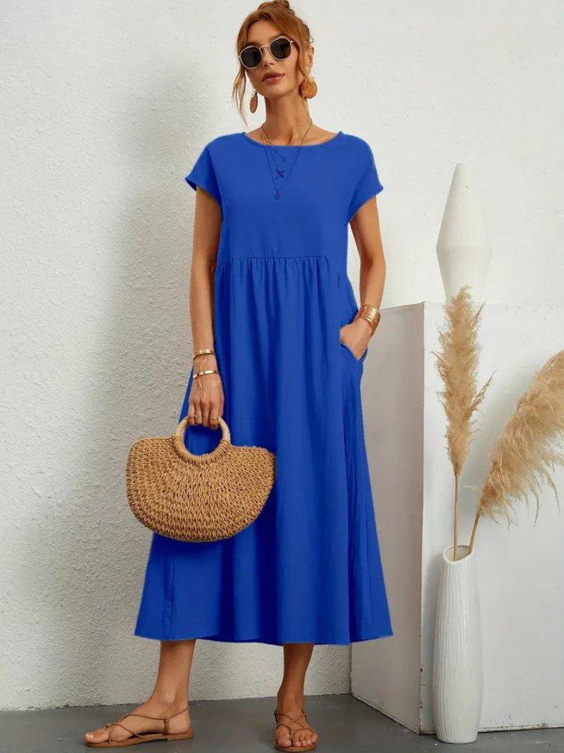 Ruby | Elegantes Kleid aus Baumwolle und Leinen
Jennifer | Elegantes Kleid aus Baumwolle und Leinen