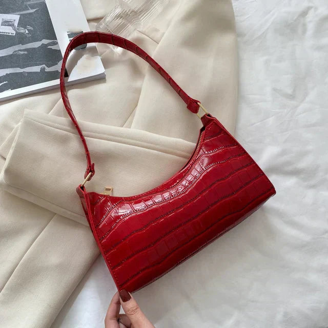 Tilly™ | Glänzende Umhängetasche mit Alligatorenmotiv