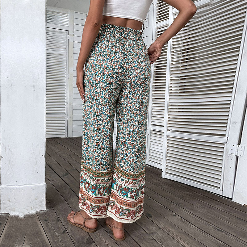 Zara | Elegante Boho-Printed Sommerhose mit weitem Bein