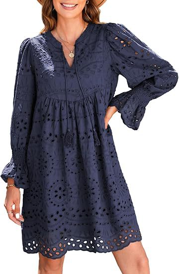 Lila | Elegantes Fransen-V-Ausschnitt Spitzenkleid