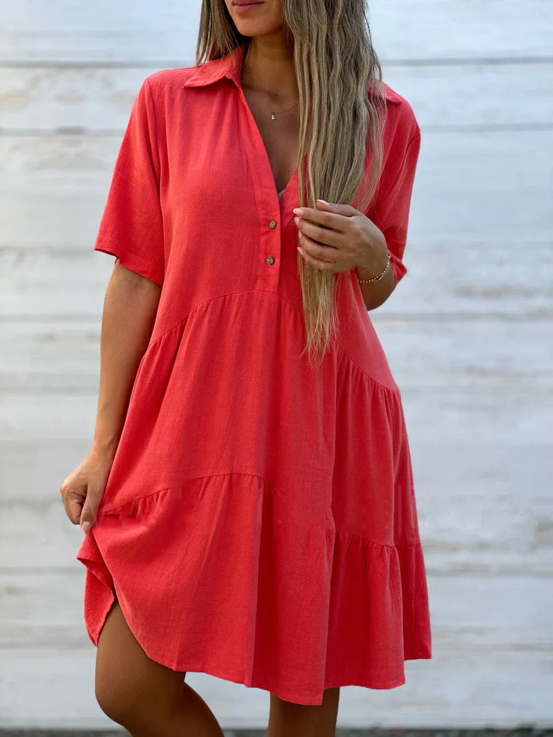 Ruby | Elegantes Baumwoll-Leinen-Shirtkleid