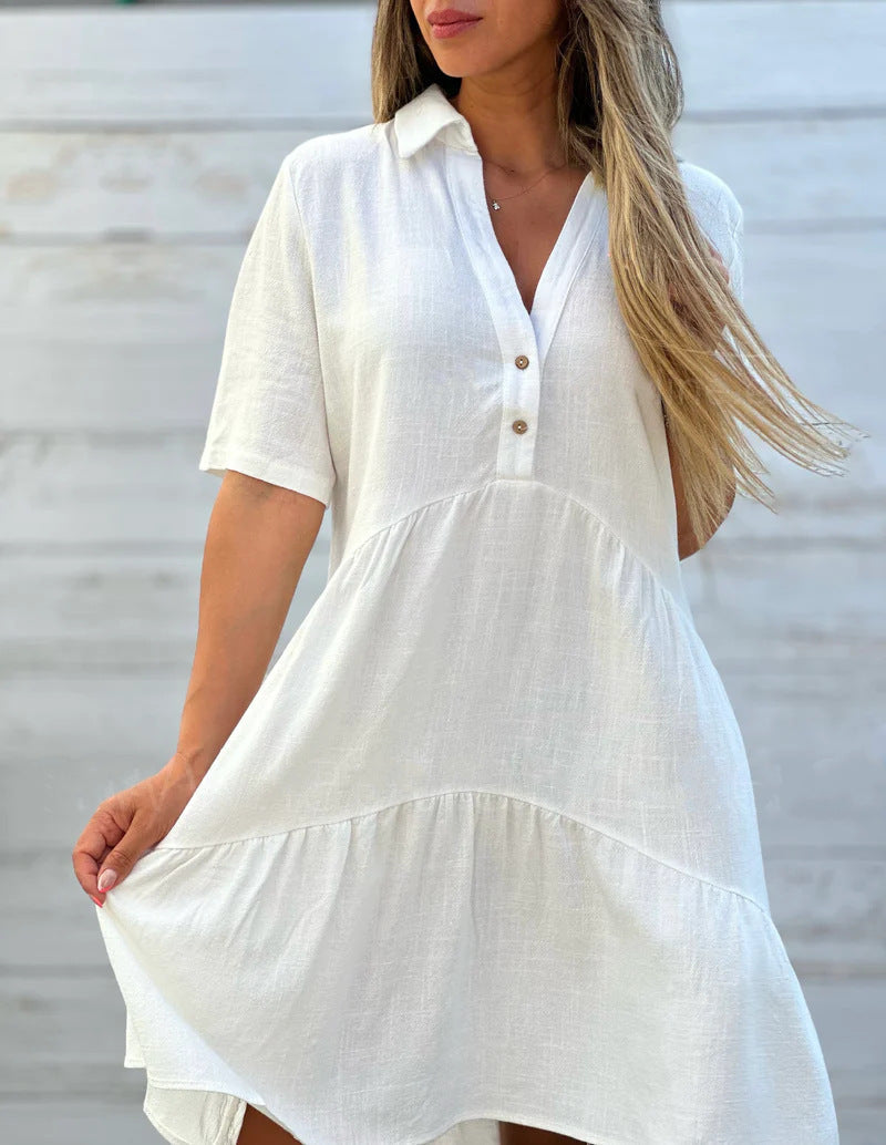 Ruby | Elegantes Baumwoll-Leinen-Shirtkleid