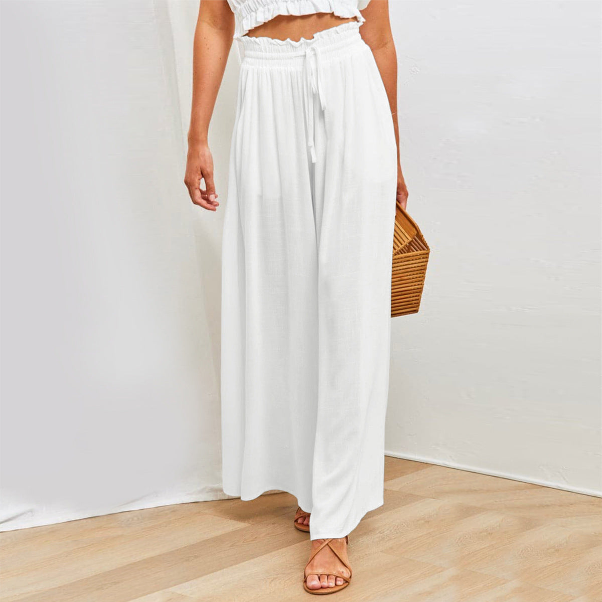 Luna | Elegante Weitbein-Hose mit leichter Schnürung