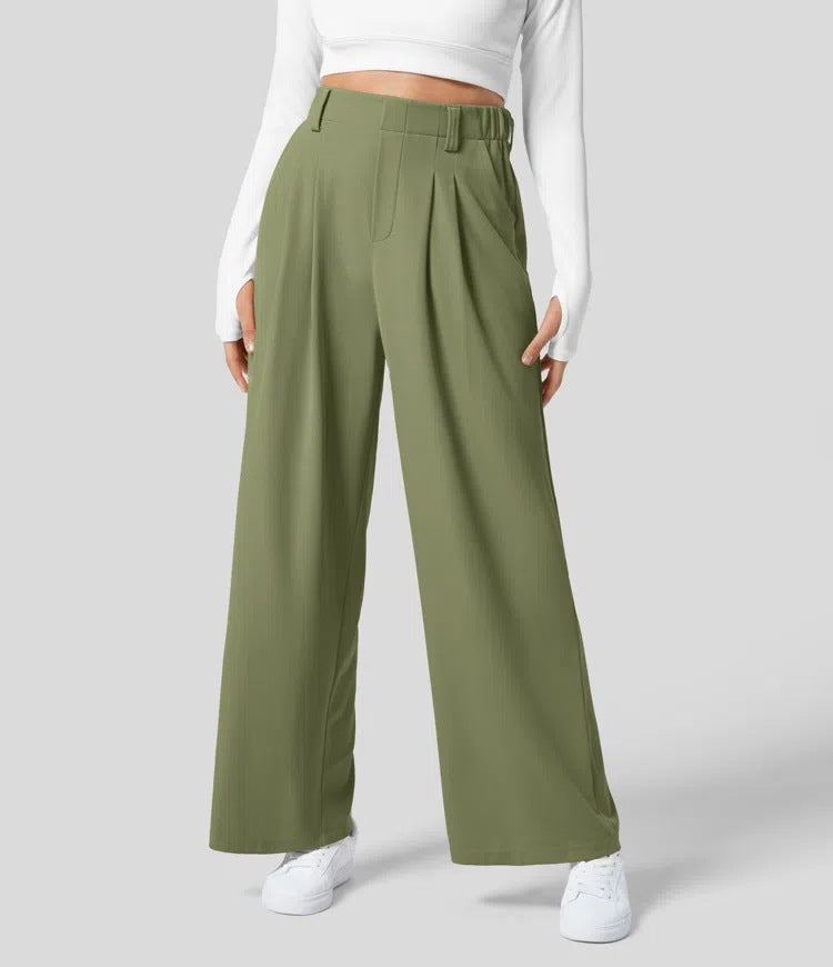 Elara | Elegante Hochbundhose mit weitem Bein