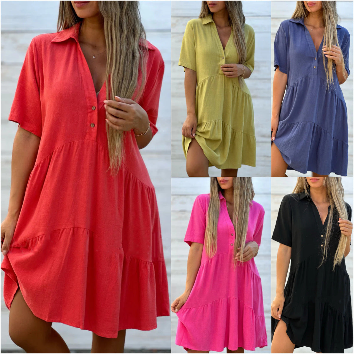 Ruby | Elegantes Baumwoll-Leinen-Shirtkleid