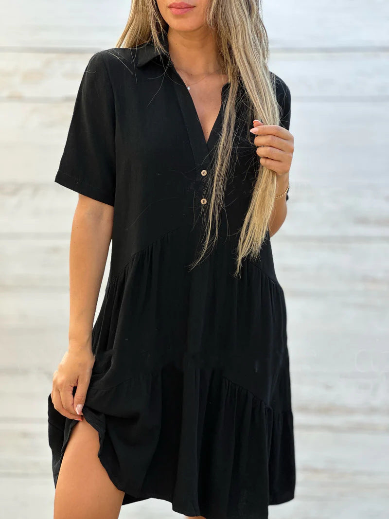 Ruby | Elegantes Baumwoll-Leinen-Shirtkleid