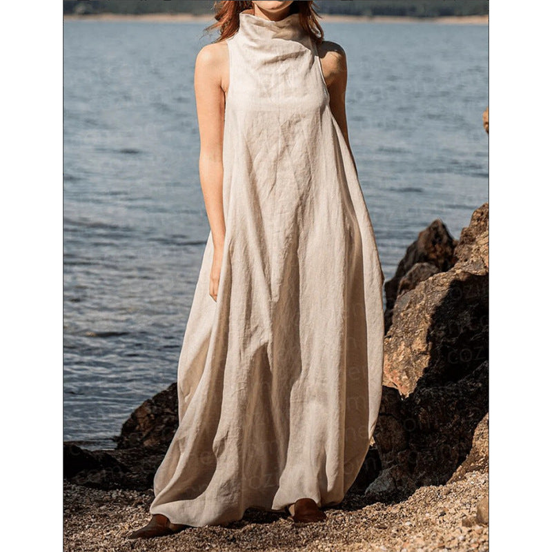 Jennifer | Elegantes Kleid mit Rückenfalten aus Leinen für Damen 2025