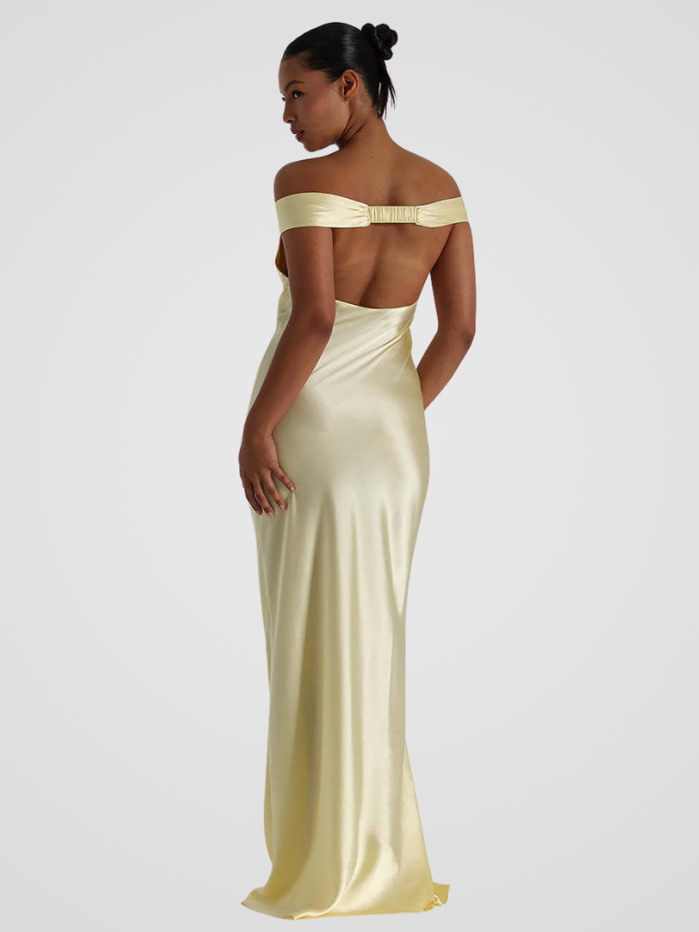 Éliora™ | Elegantes Satin-Maxikleid mit luxuriösem Glanz und feinem Rückenausschnitt