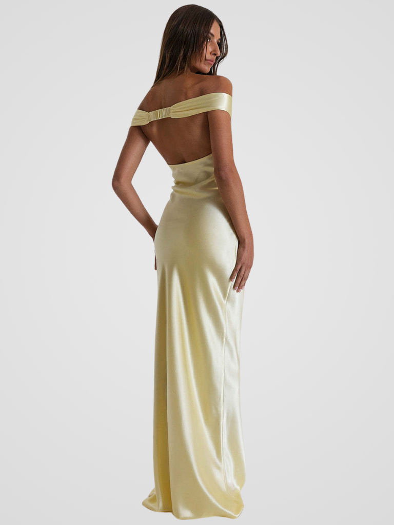 Éliora™ | Elegantes Satin-Maxikleid mit luxuriösem Glanz und feinem Rückenausschnitt