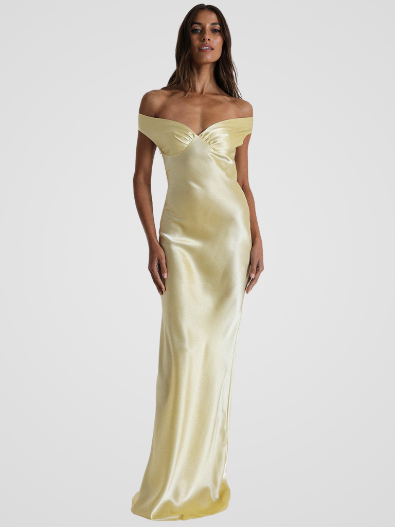 Éliora™ | Elegantes Satin-Maxikleid mit luxuriösem Glanz und feinem Rückenausschnitt