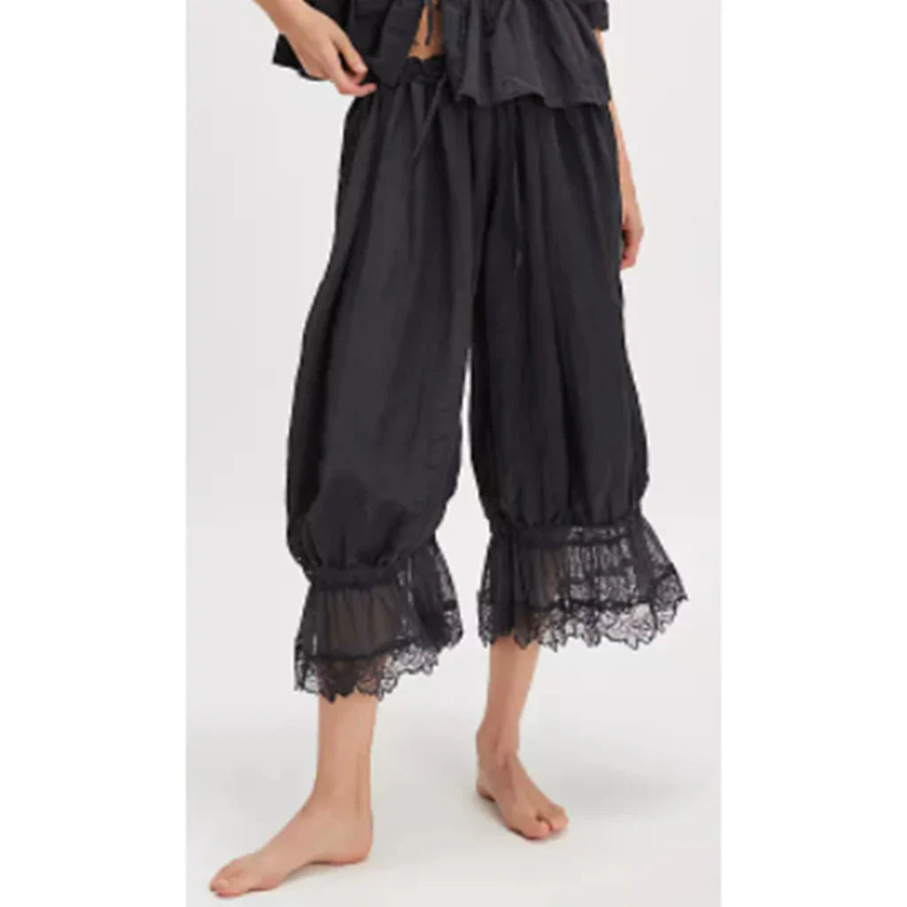 Luna | Elegante Spitzen-Patchwork-Cropped-Lantern-Hosen