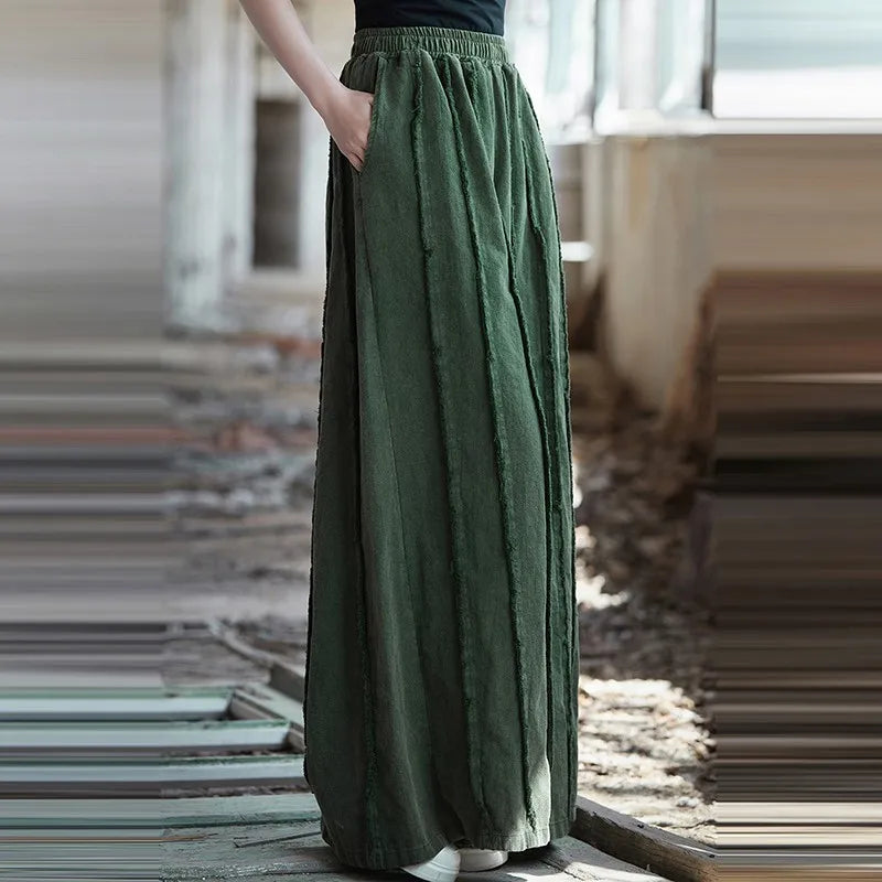 Noelle | Vintage-Cotton-Leinen-Weite-Hosen