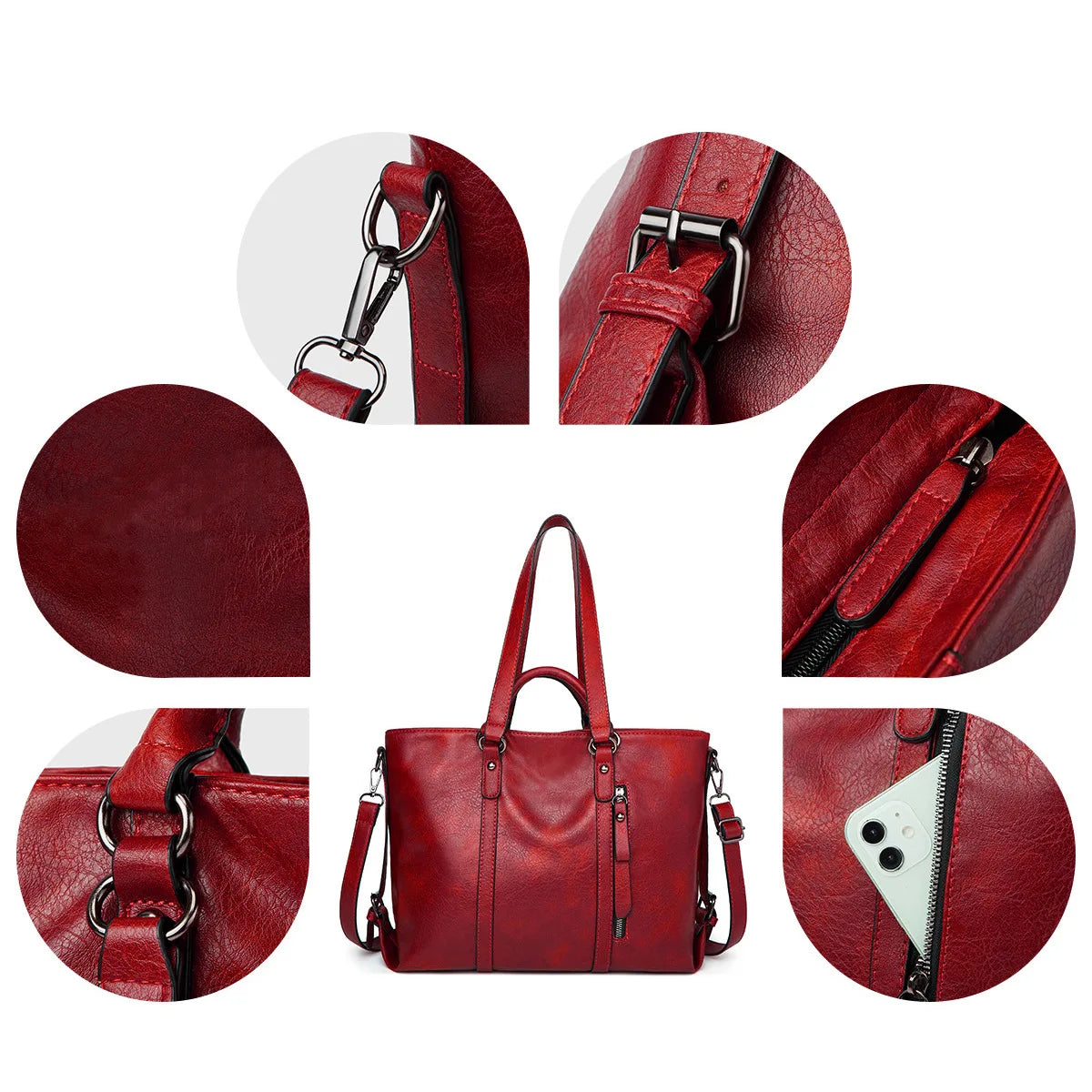 Signe™ | Große Kapazität Leder Schultertasche