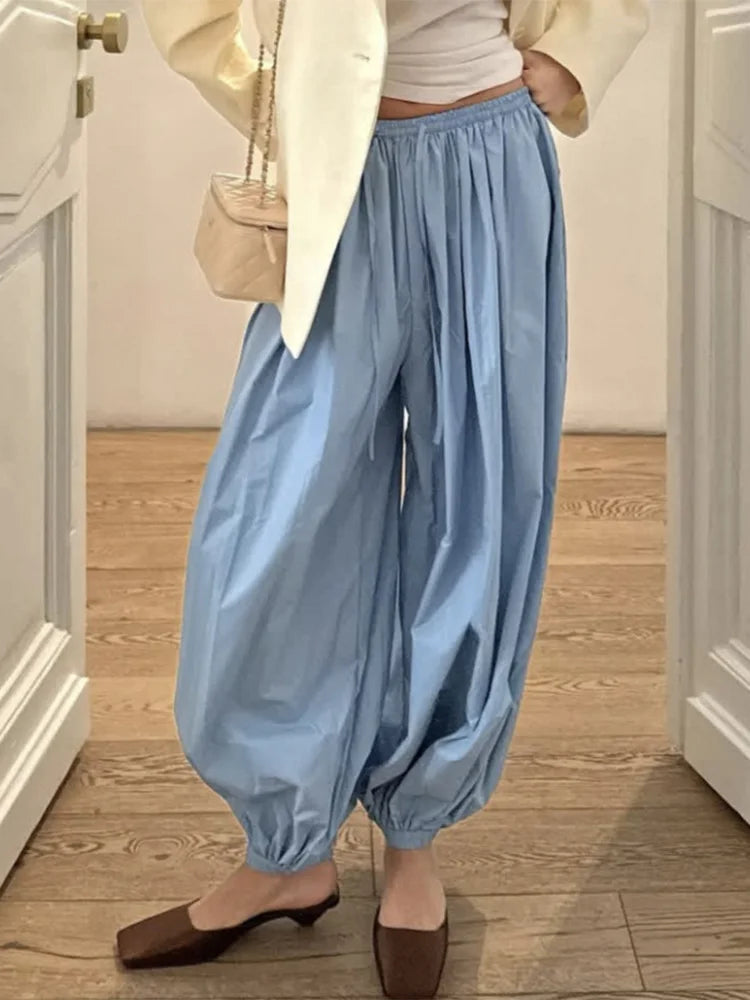 Kaia | Hohe Taille Kordelzug Laternenhose