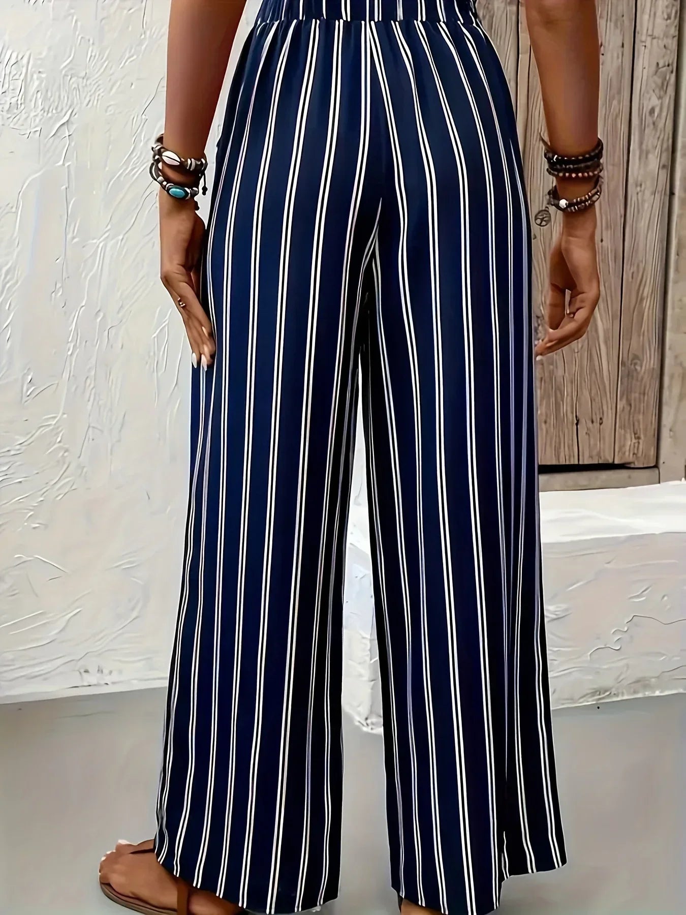 Abby | Schicker Streifen-Hosen mit weiten Beinen