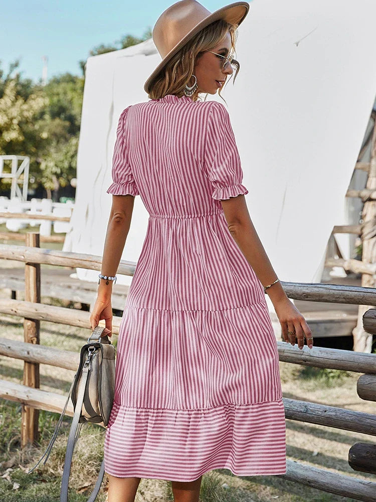 Laureen | Elegantes gestreiftes Kleid