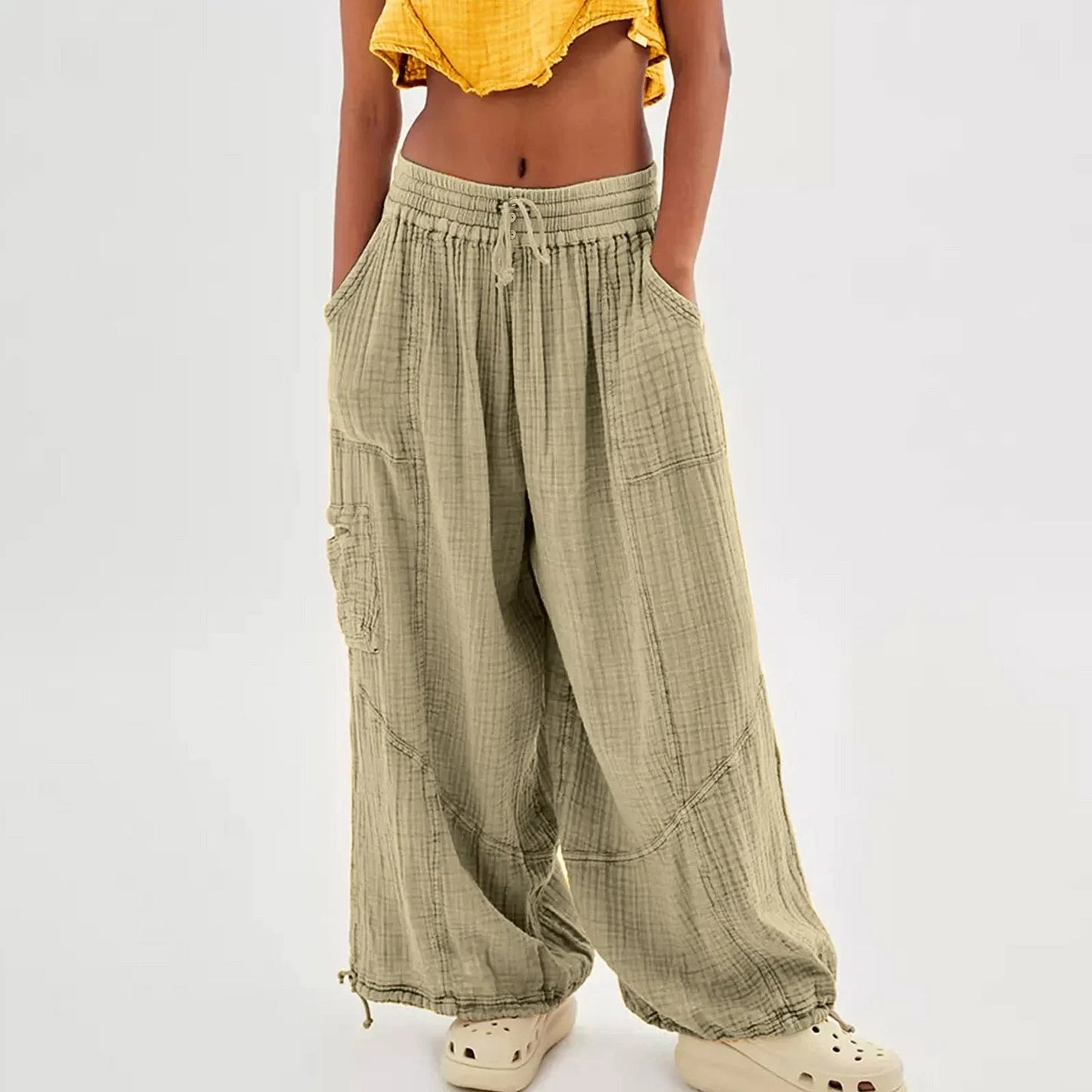 Isla | Elegante Leinen-Hosen mit Hoher Taille und Bindegürtel