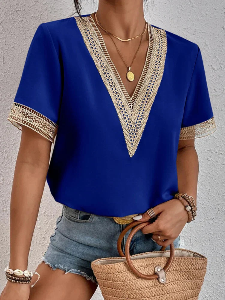 Davina | Elegante Bluse mit luxuriöser Spitze
