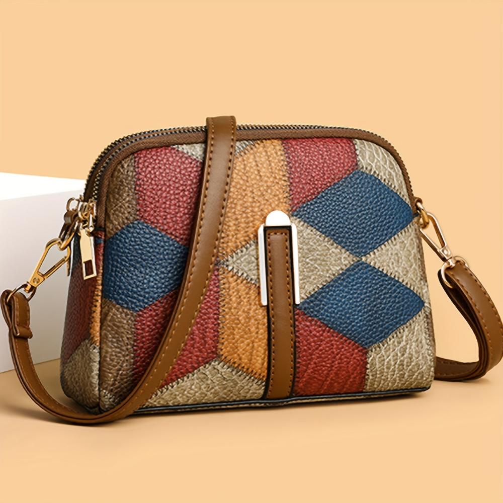Luna | Mini-Umhängetasche im Patchwork-Design