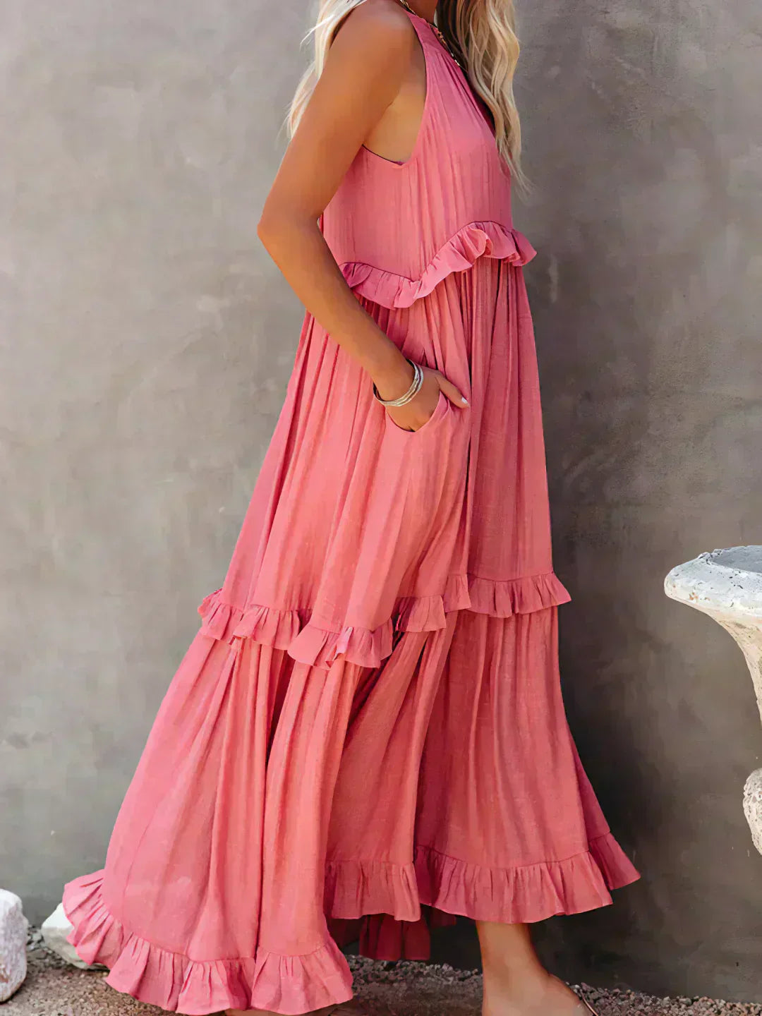 Landry - Schickes ärmelloses Kleid mit Rüschendetails