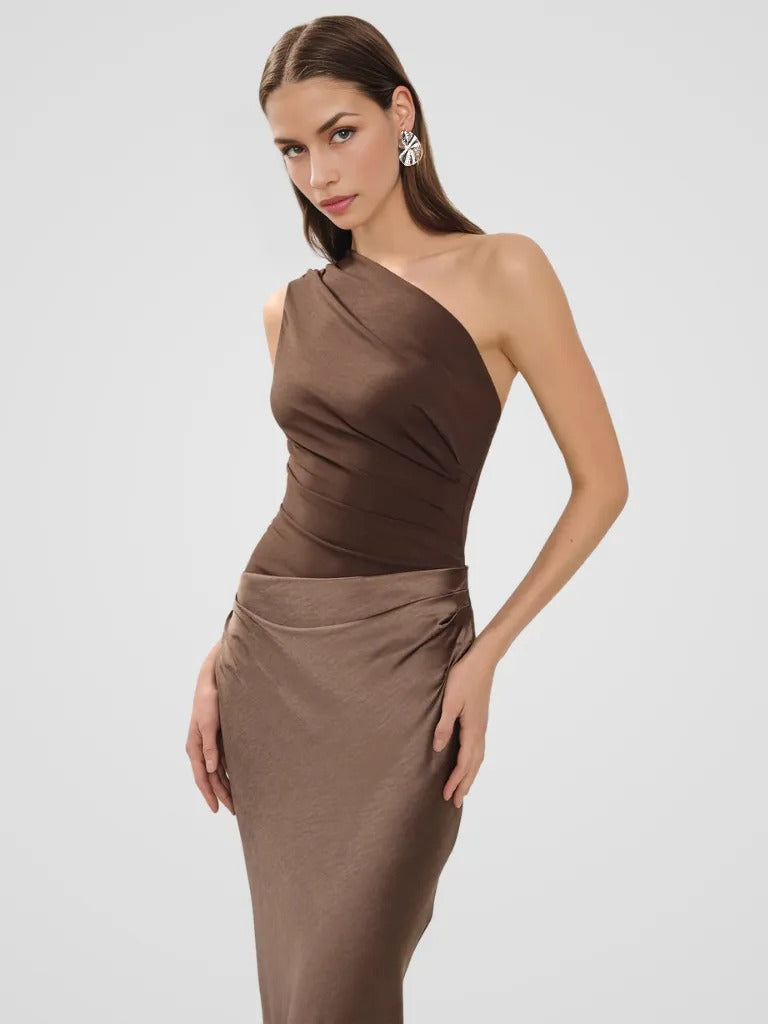 Chiara | Elegantes Kleid aus Satin mit raffinierter Drapierung