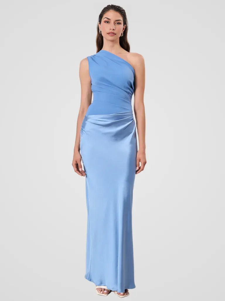 Chiara | Elegantes Kleid aus Satin mit raffinierter Drapierung