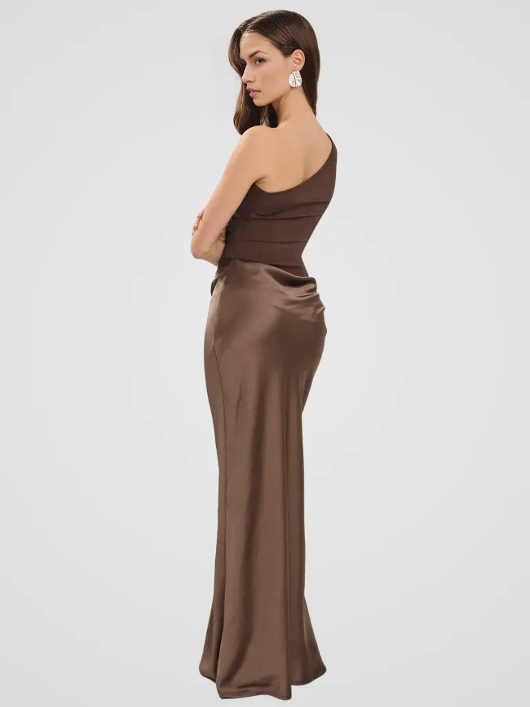 Chiara | Elegantes Kleid aus Satin mit raffinierter Drapierung