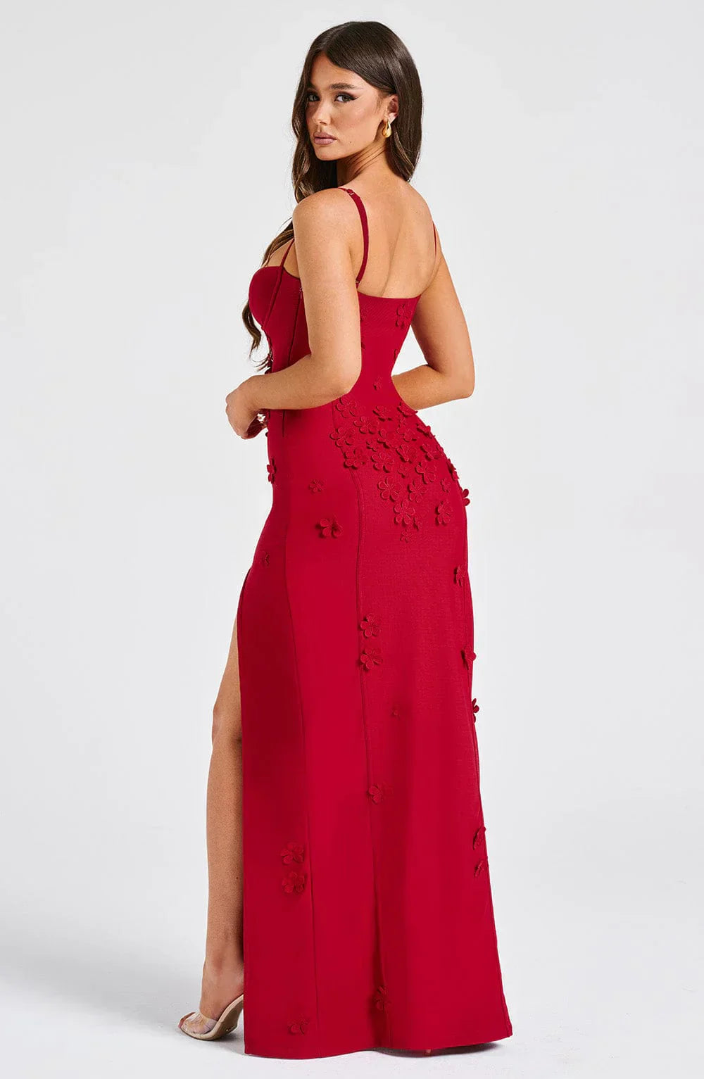Alexander | Elegantes Blumenapplikations-Maxikleid