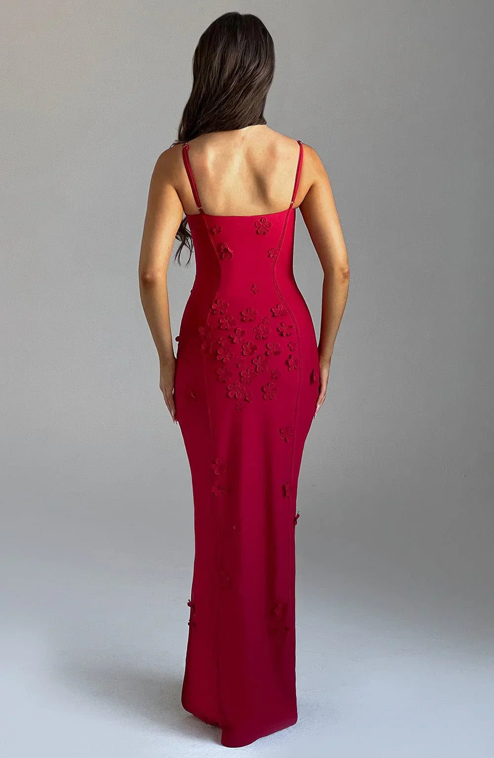 Alexander | Elegantes Blumenapplikations-Maxikleid