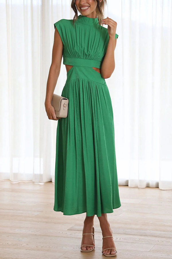 Jennifer | Elegantes Midi-Kleid mit Cut-Out und Taschen