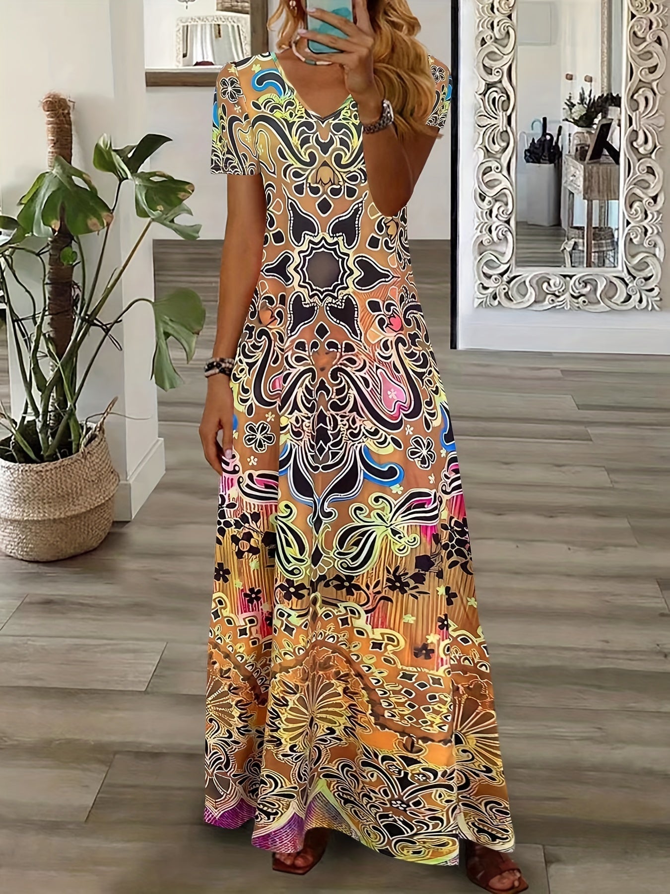 Daisy - Vintage V-Ausschnitt Kleid