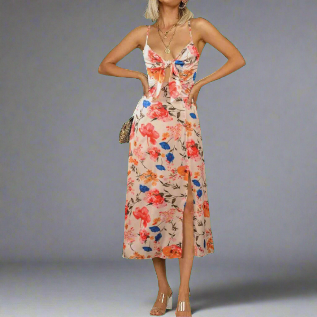 Norberta | Midikleid aus Premiumstoff mit Blumendesign