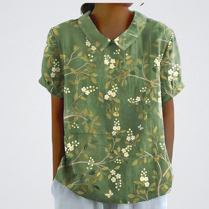 Lina | Elegante Bluse aus floralem Leinen