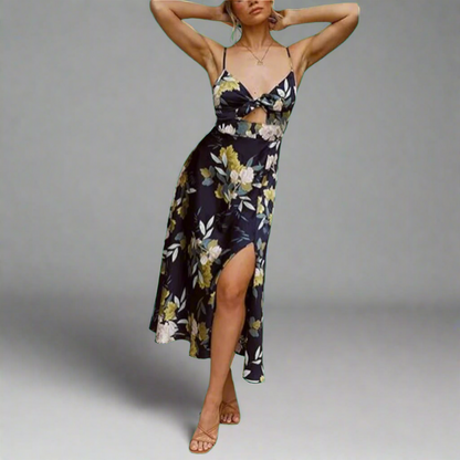 Norberta | Midikleid aus Premiumstoff mit Blumendesign