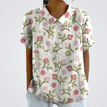 Lina | Elegante Bluse aus floralem Leinen