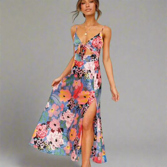 Norberta | Midikleid aus Premiumstoff mit Blumendesign