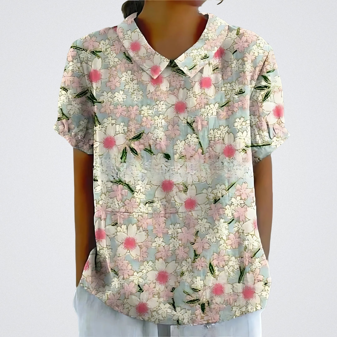 Lina | Elegante Bluse aus floralem Leinen