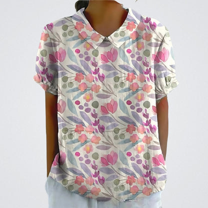 Lina | Elegante Bluse aus floralem Leinen
